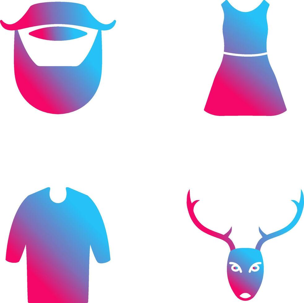 barba y Bigote y vestir icono vector