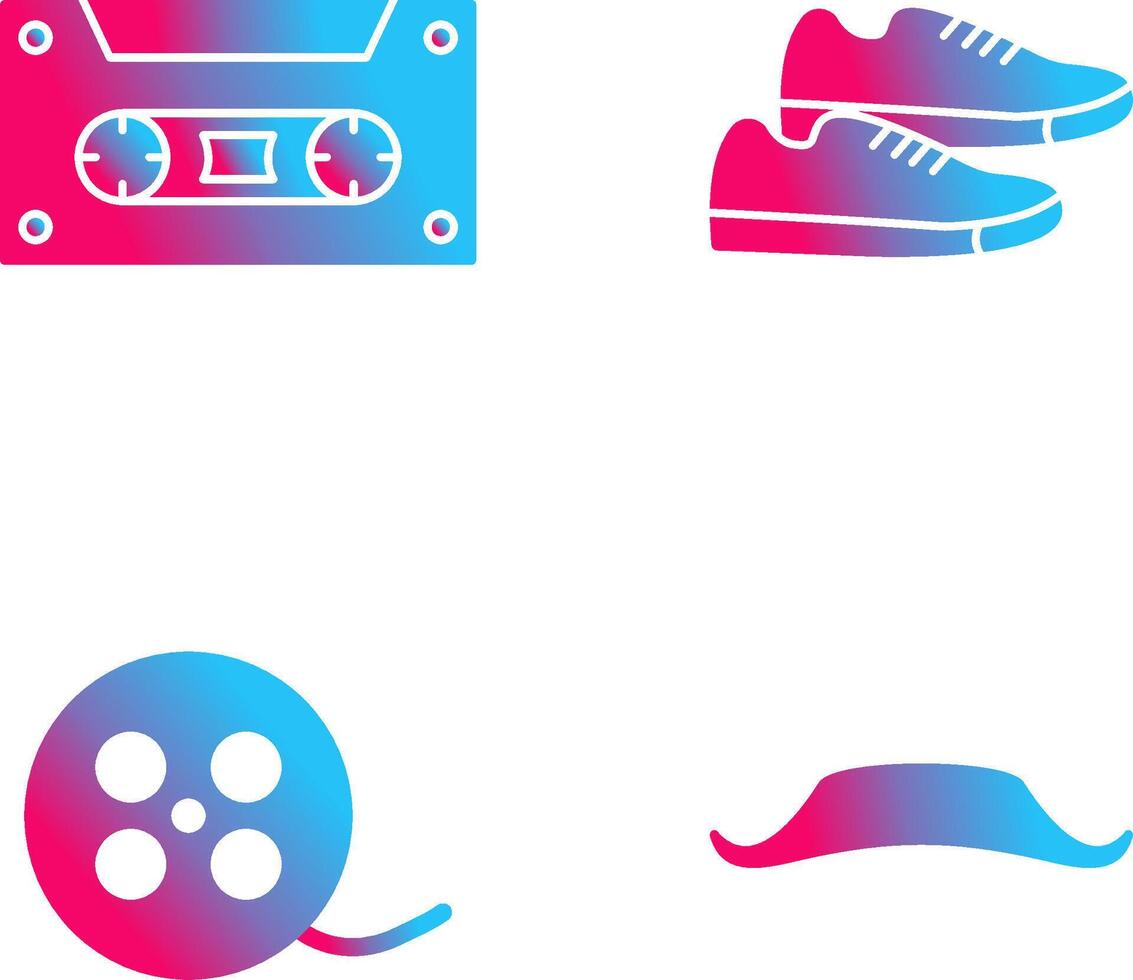 casette y zapatillas icono vector