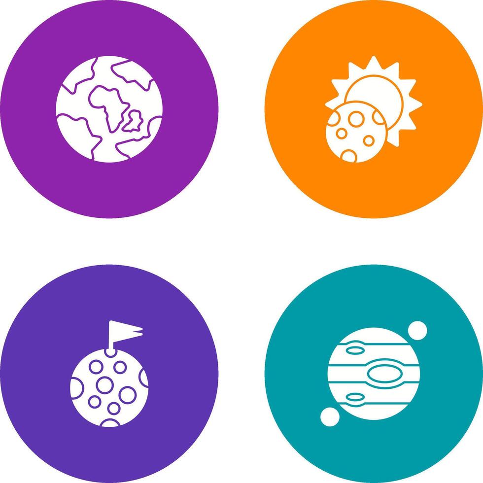 earth and eclipse Icon vector