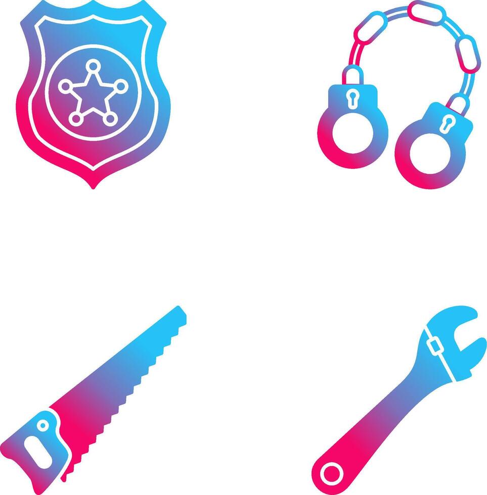 Police shield and Handcuff Icon vector