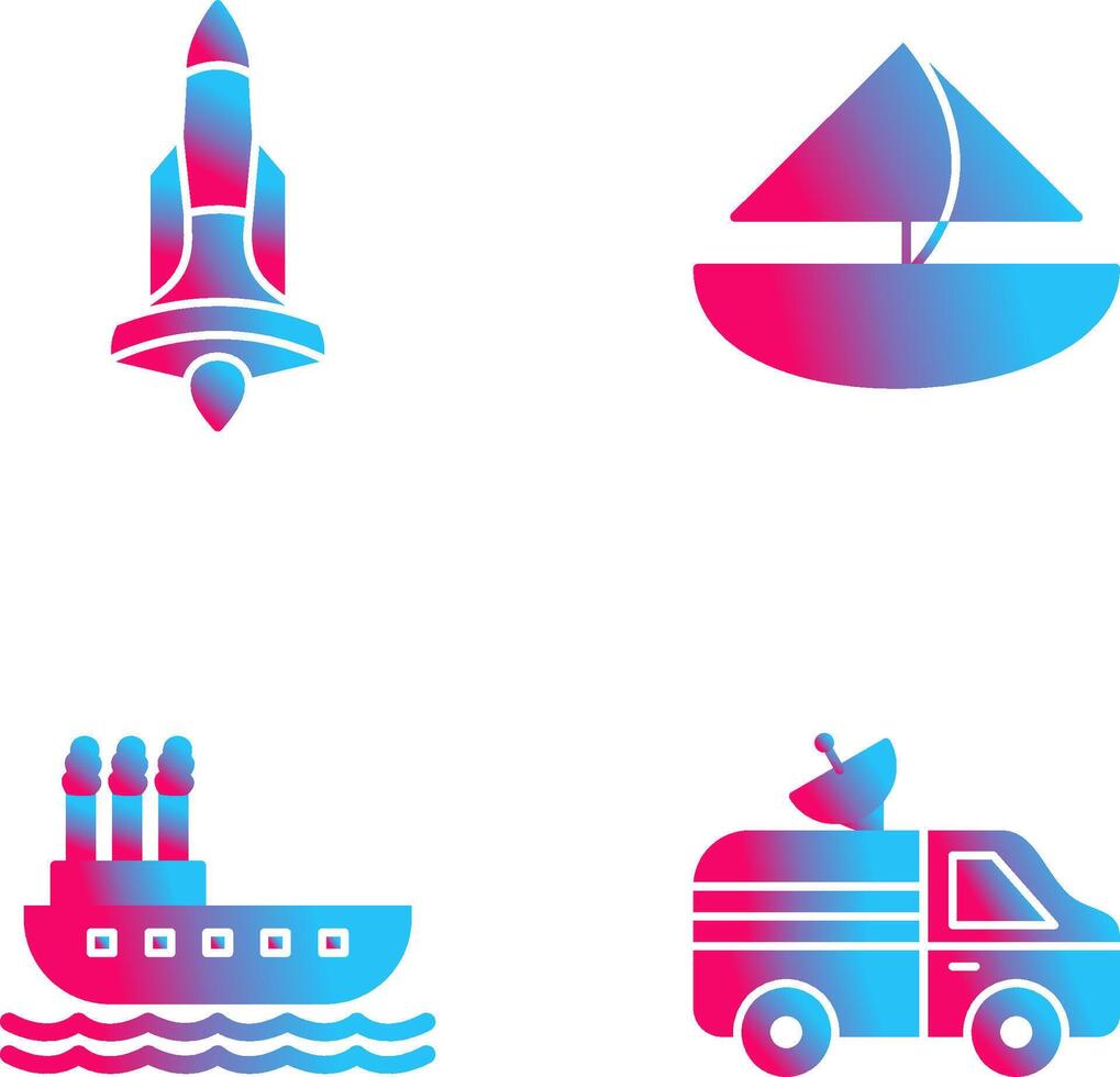 Rocket and Small Yacht Icon vector