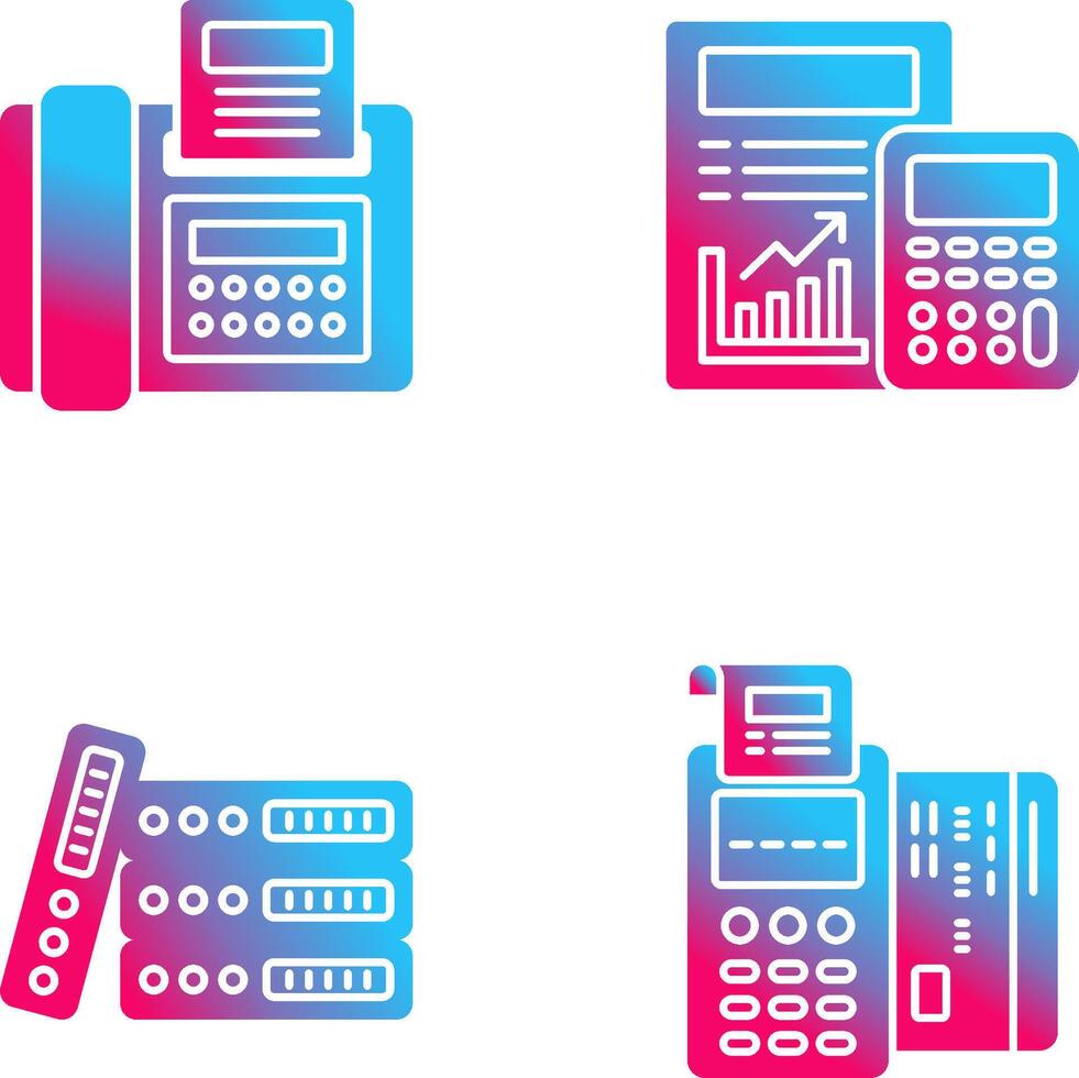 Fax and calculating Icon vector