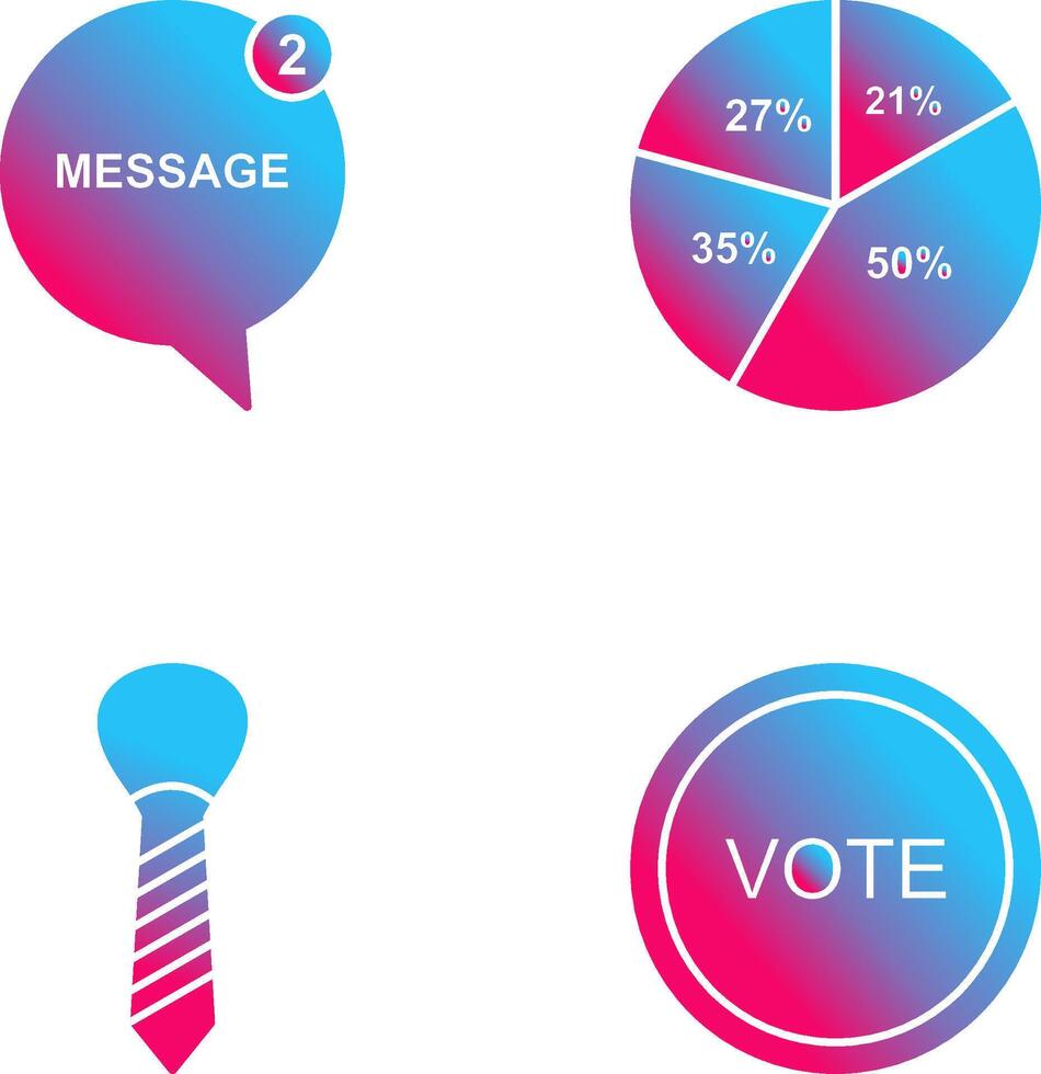 Message Bubbles and Pie Chart Icon vector