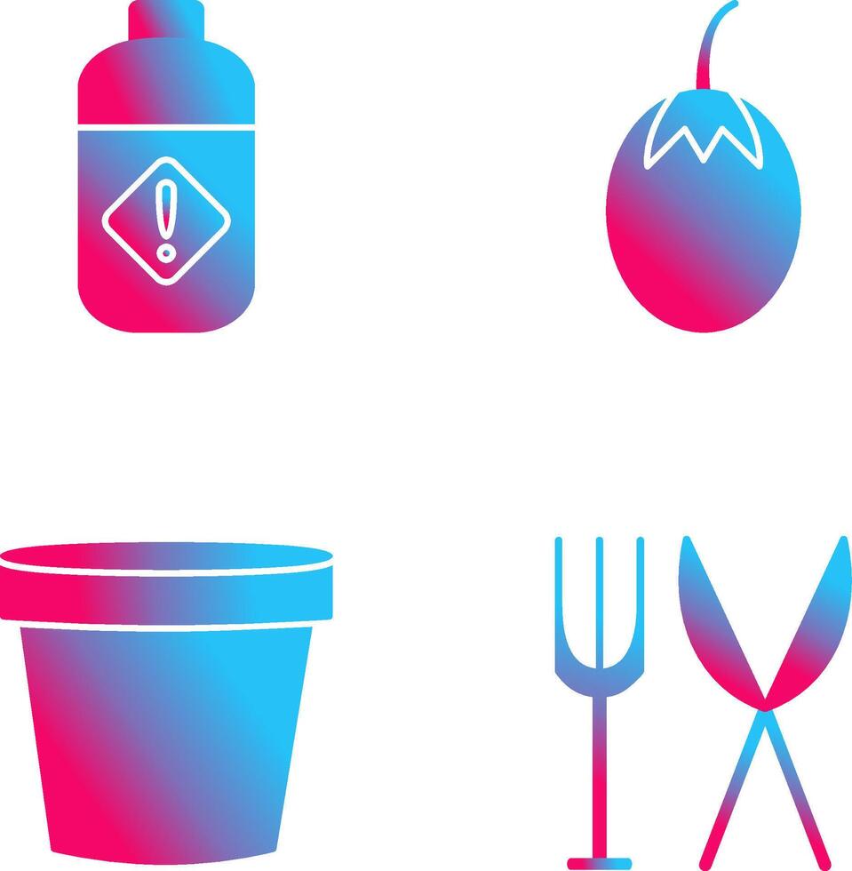 Vegetable plant and Pesticide Icon vector