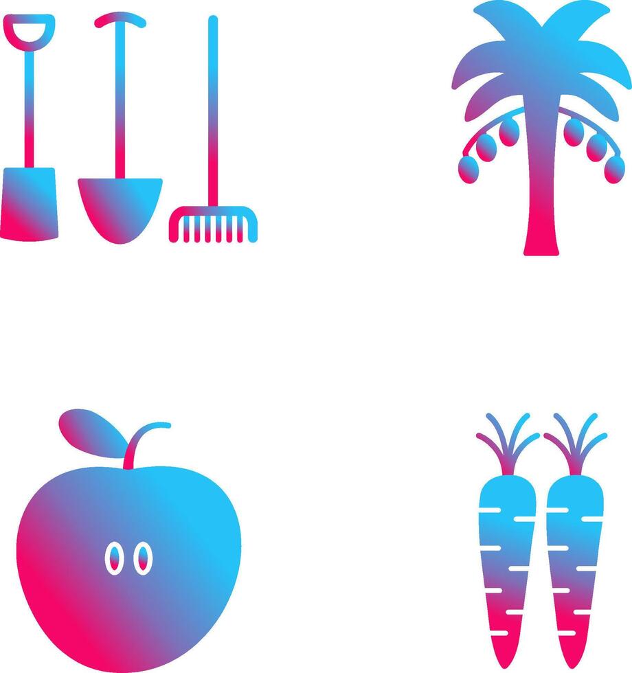 Gardening Tools and Palm tree Icon vector