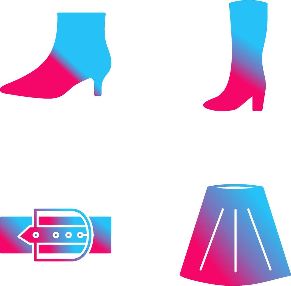 Boots with Heels and Long Boats Icon vector