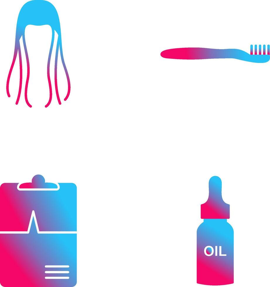 Toothbrush and Hair Icon vector