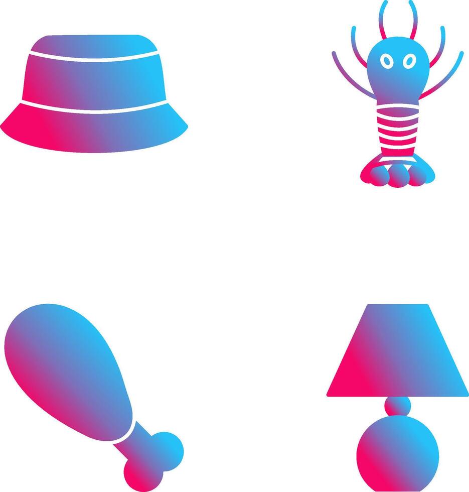 Men Hat and Lobster Icon vector