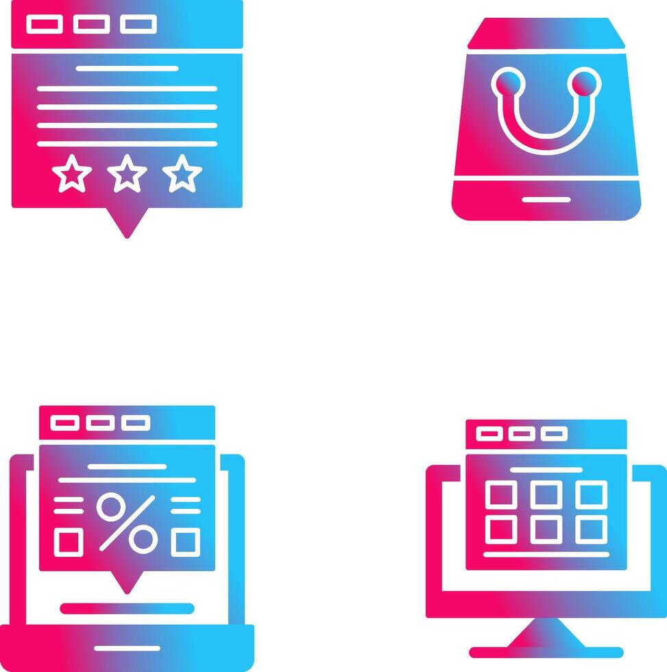 Review and Shopping Bag Icon vector