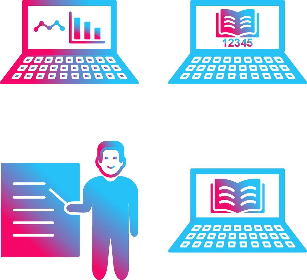 Online Stats and Online Study Icon vector