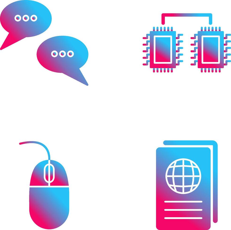 Conversation Bubbles and Processors Connected Icon vector