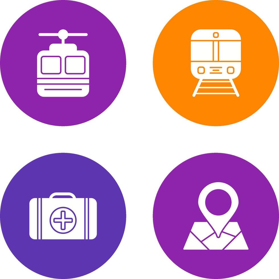 Cable car and Train Icon vector