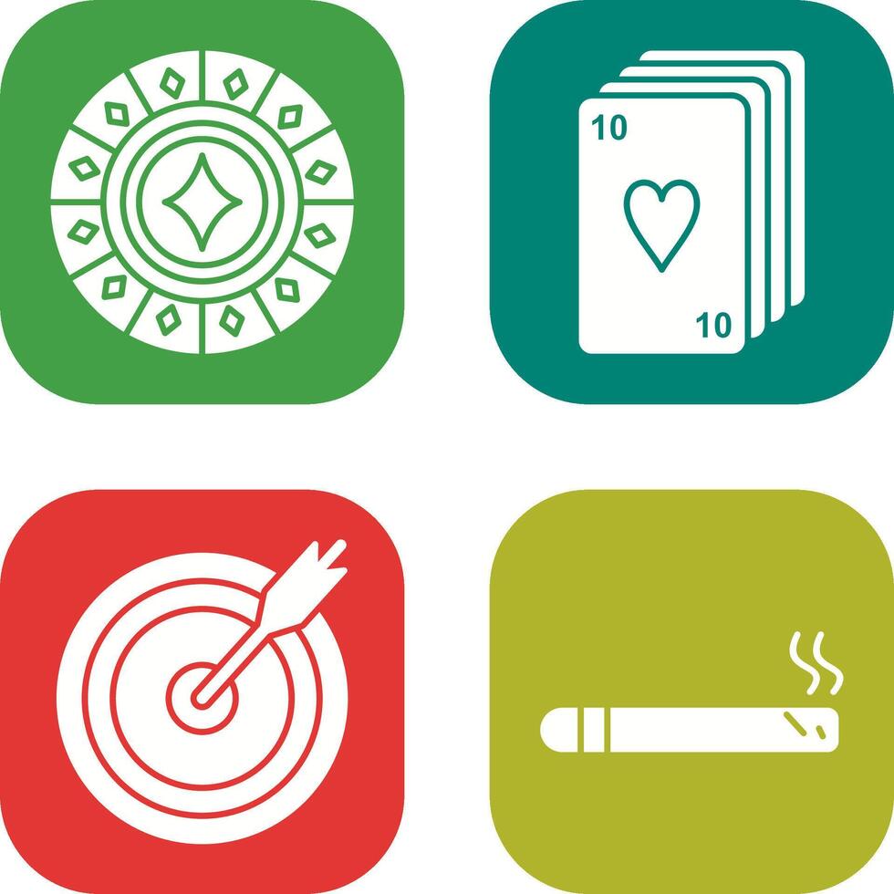 diamond Chip and desk of cards Icon vector