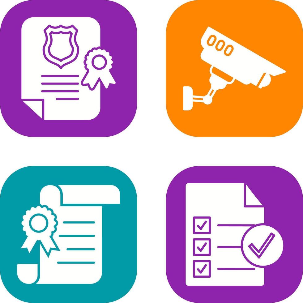 Document and Cctv Icon vector