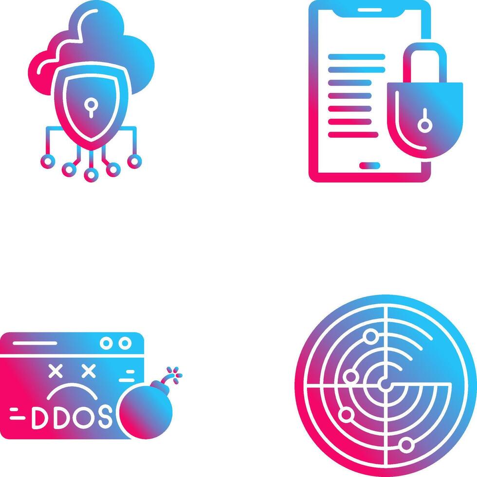 Data Protection and Smart Phone Icon vector