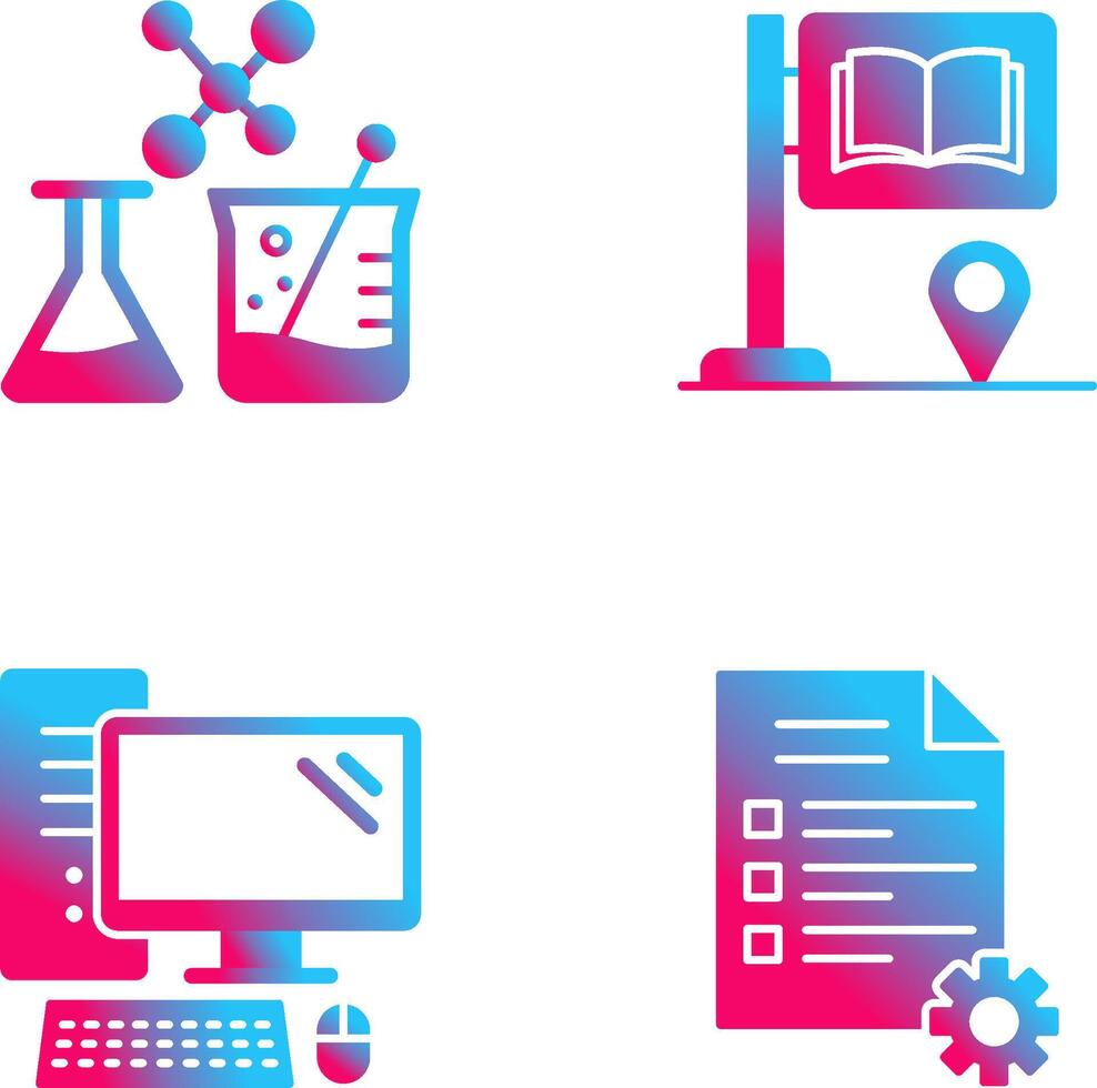 Sign Board and Chemistry Icon vector
