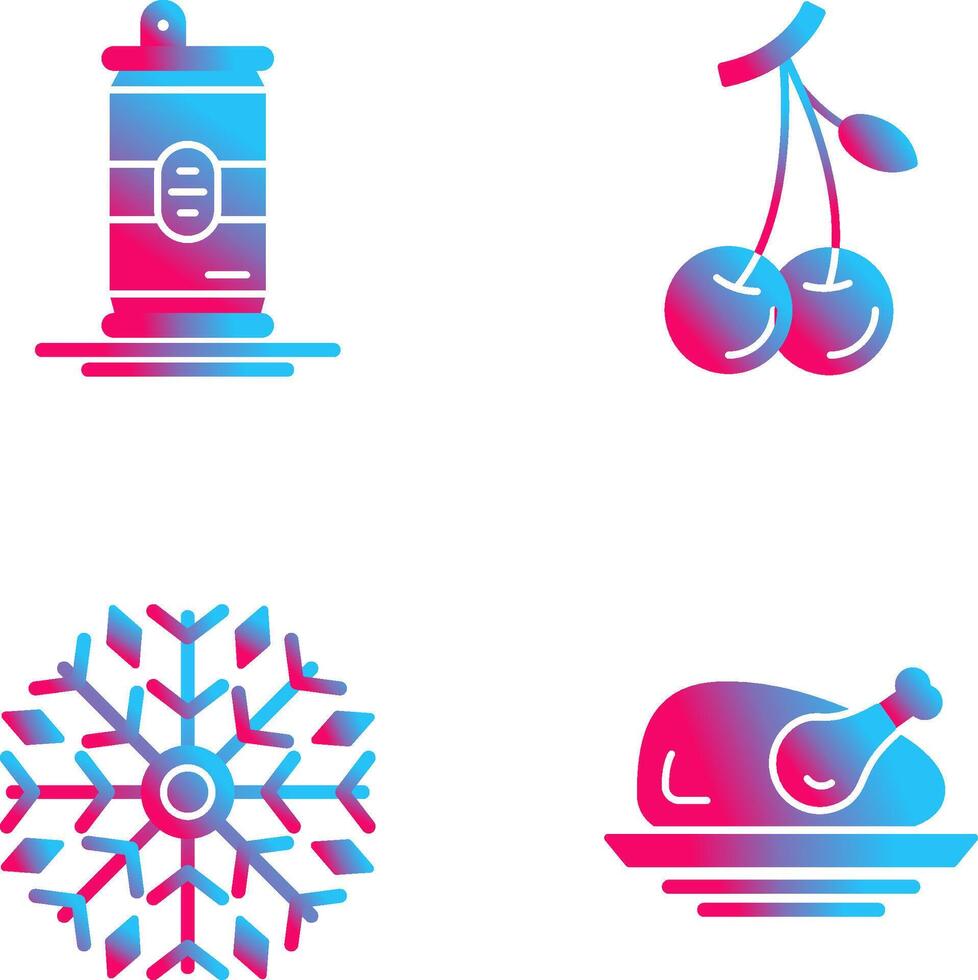 Beer Can and Cherries Icon vector