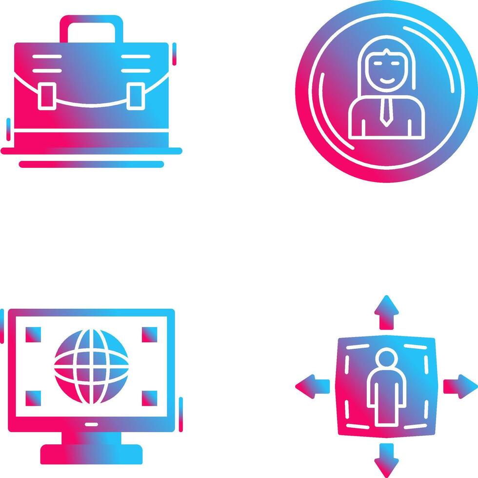 Briefcase and User Icon vector