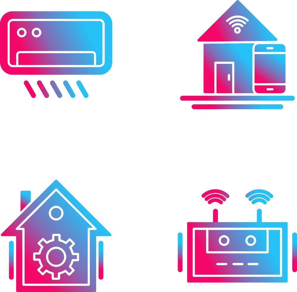 Air Conditioner and Home Automation Icon vector