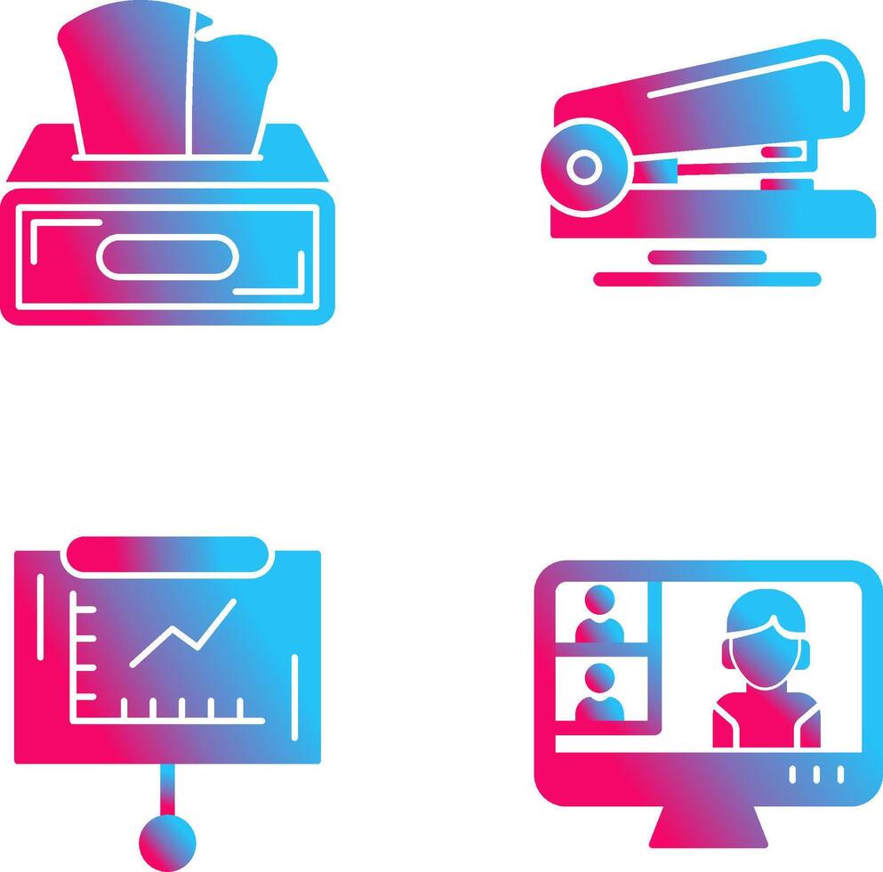 Tissue Box and Stapler Icon vector