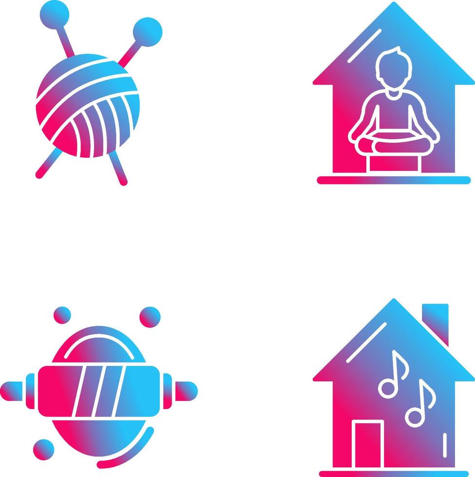 Knitting and Yoga At home Icon vector