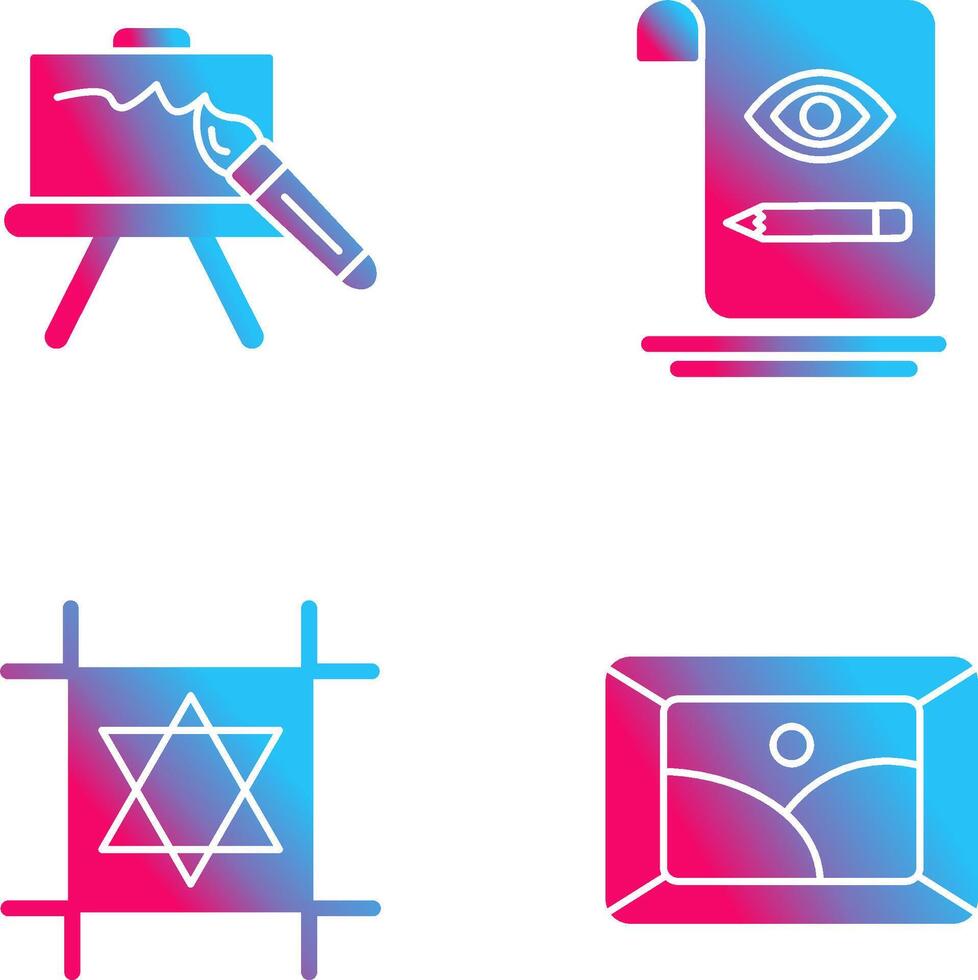 canvas and sketch Icon vector