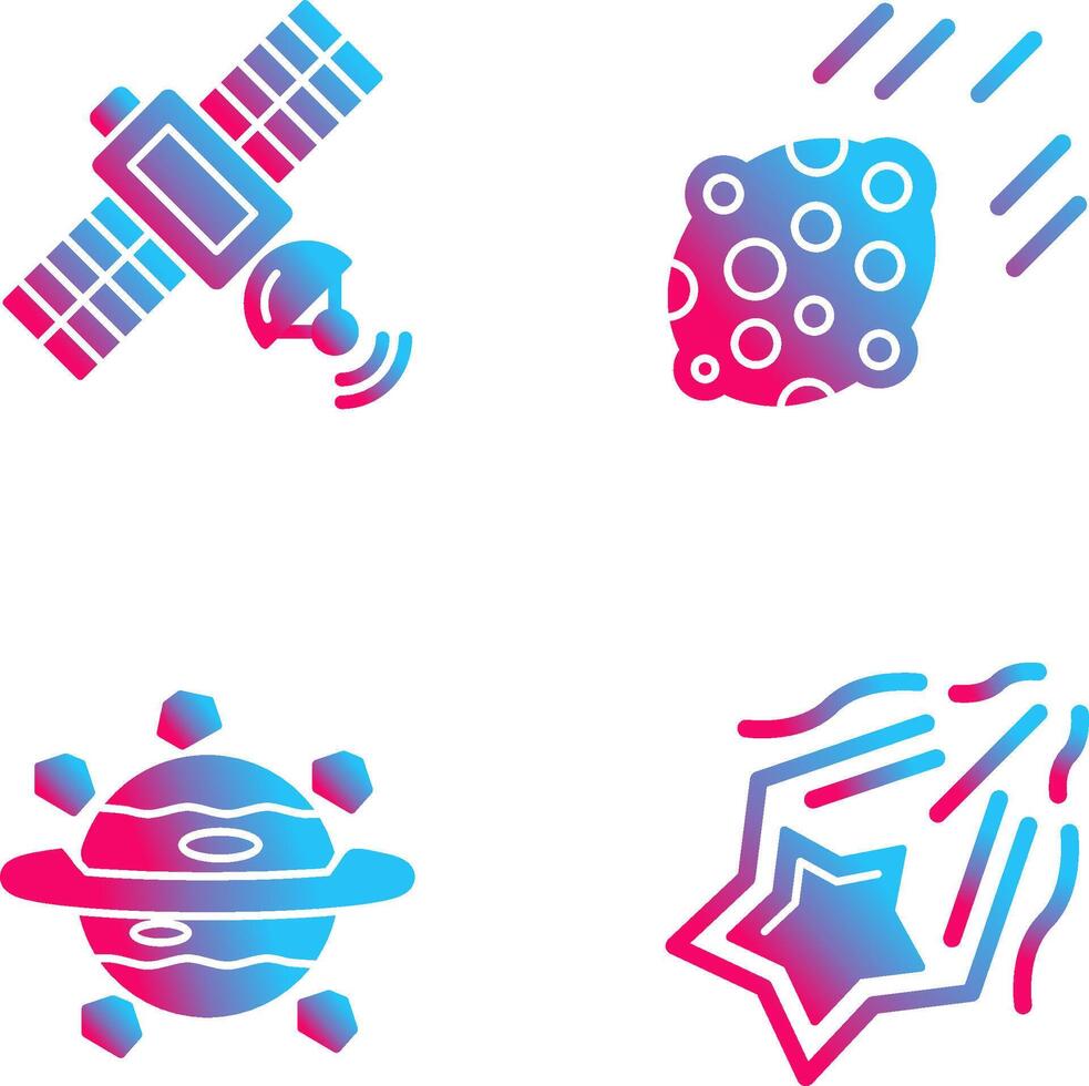satelite and asteroid Icon vector