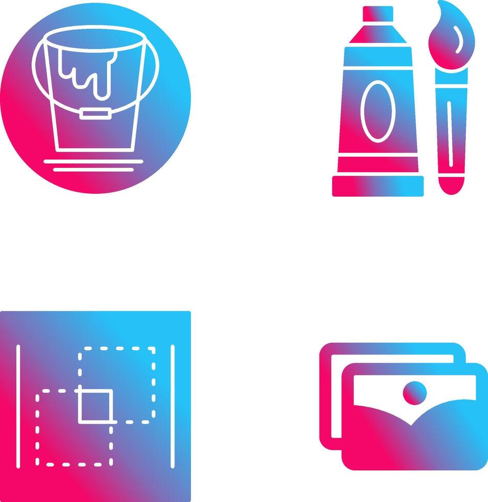 paint bucket and oil paint Icon vector