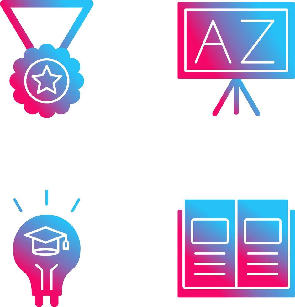 Medal and From A To Z Icon vector