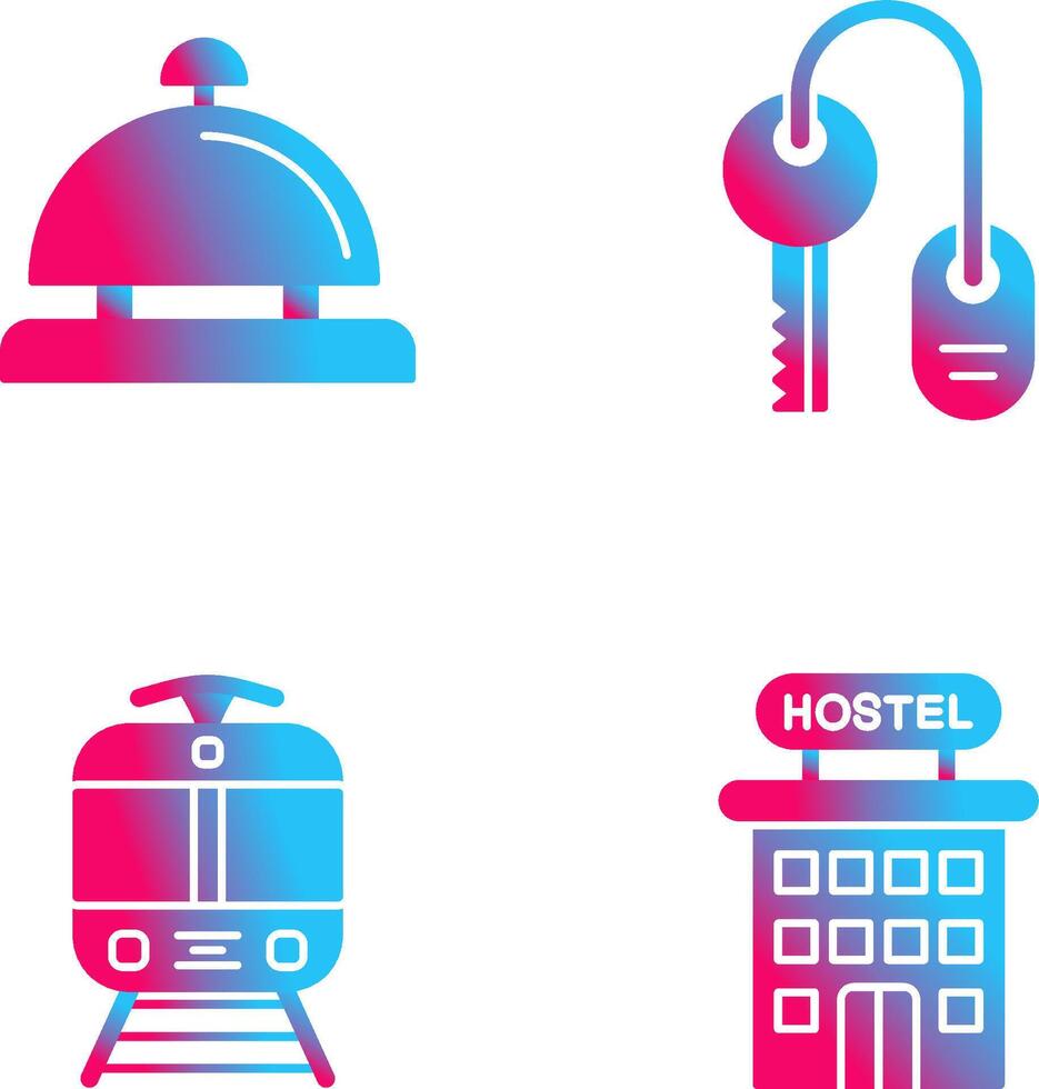 Room key and Desk Bell Icon vector