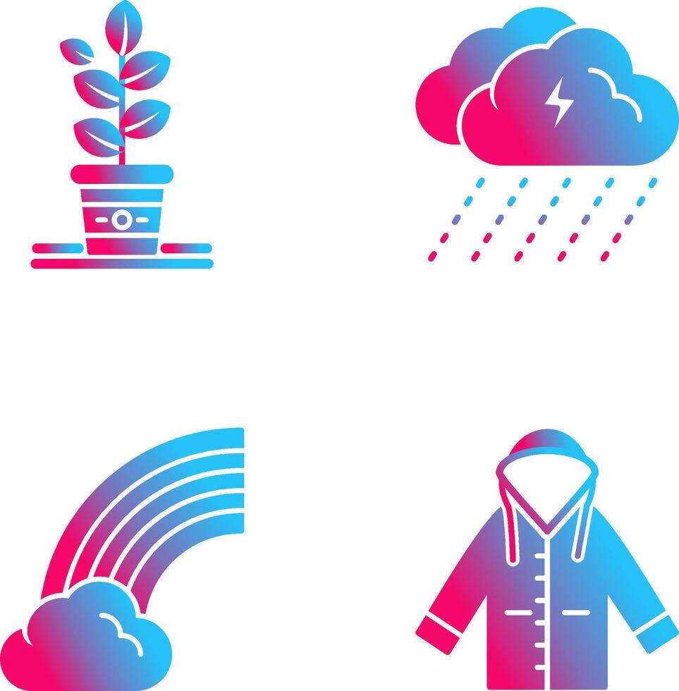 Planting and Rainy Day Icon vector