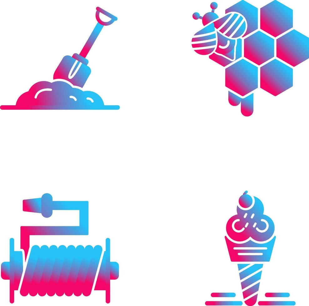 Digging and Honeycomb Icon vector