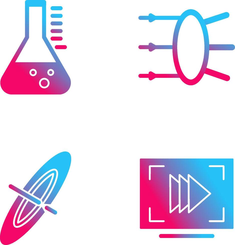 Refraction and beaker Icon vector