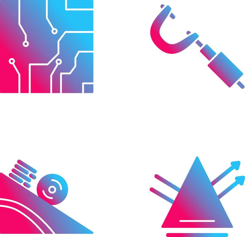 Electrical circuit and Micrometer Icon vector