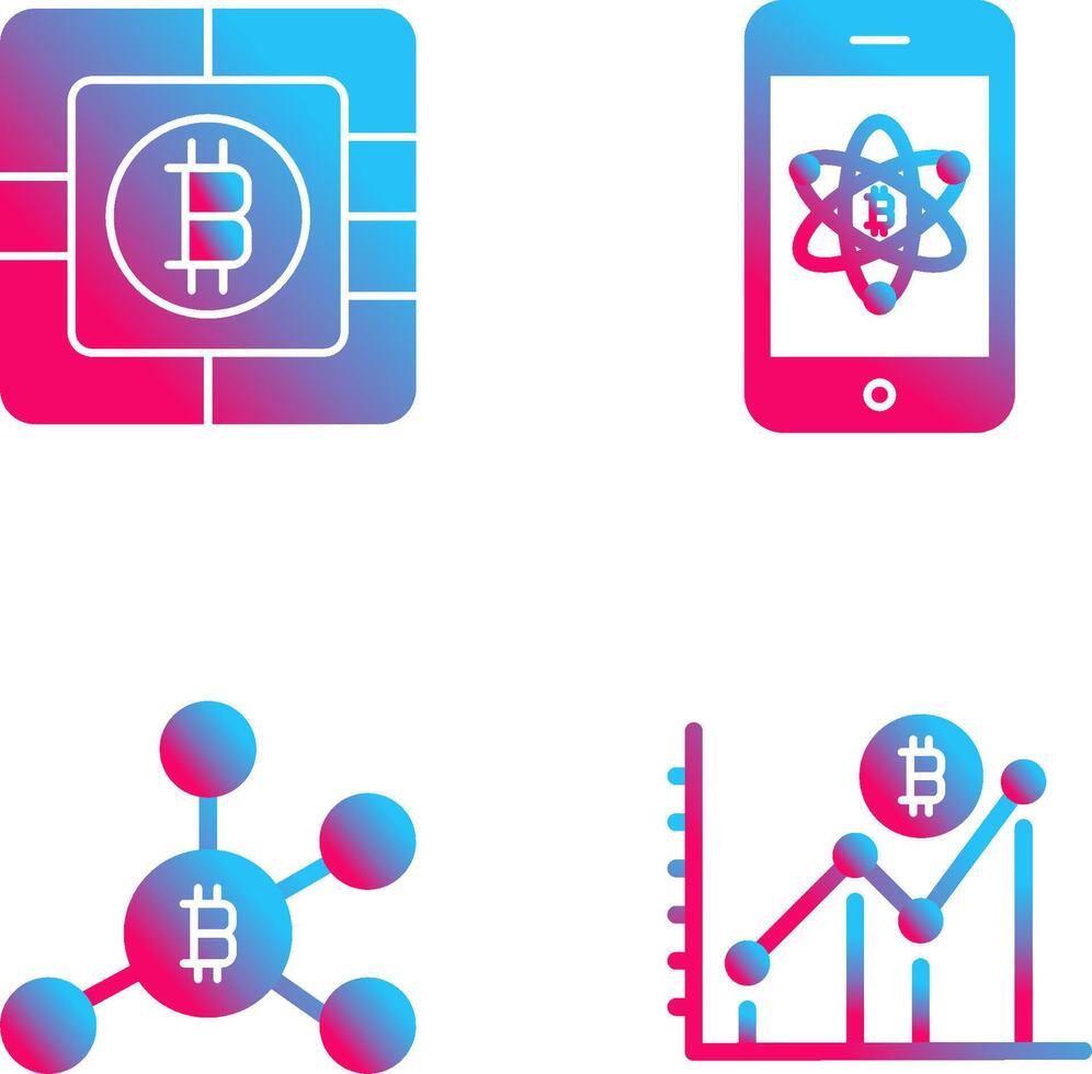 Bitcoin Chip and Mobile Icon vector