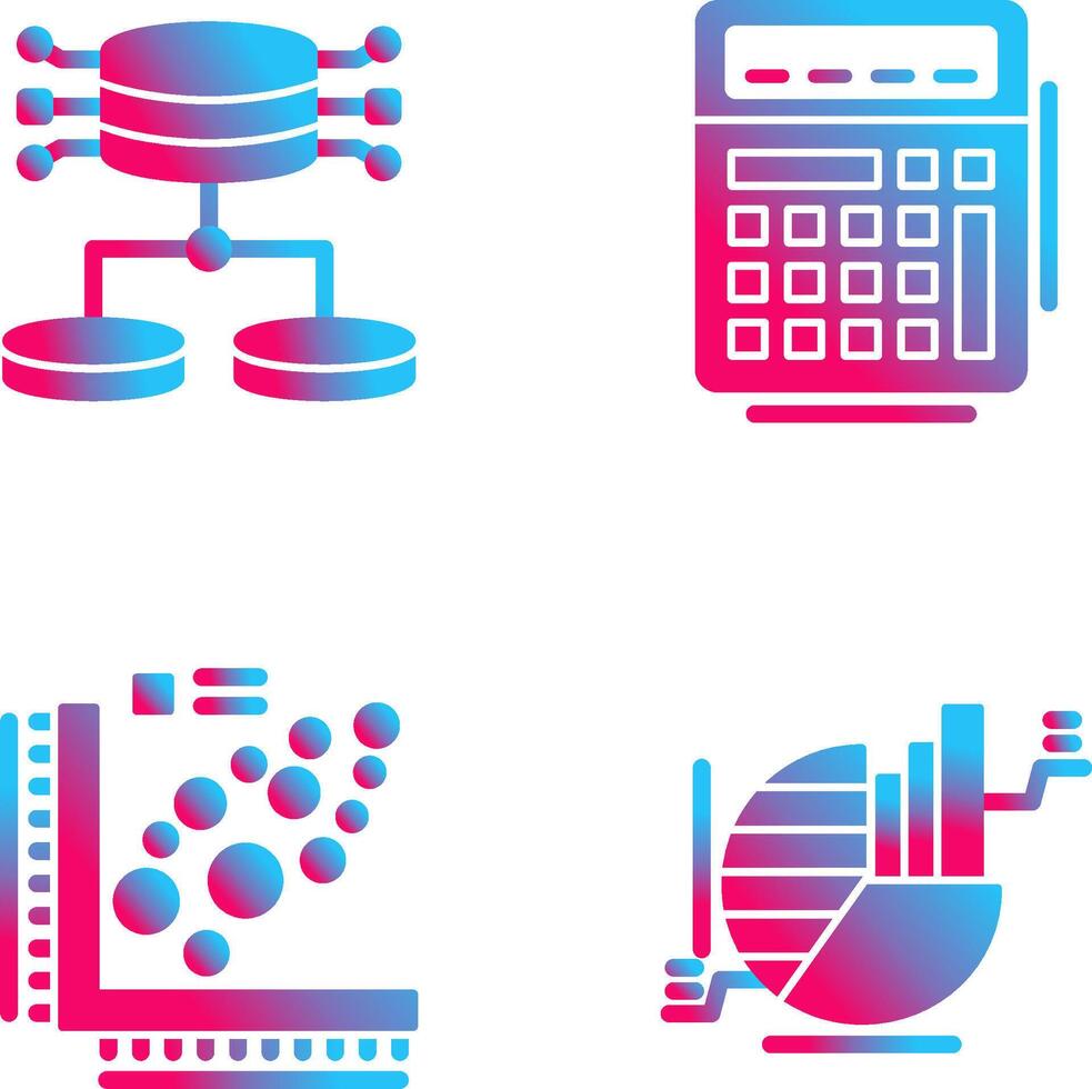 Structured Data and Calculator Icon vector