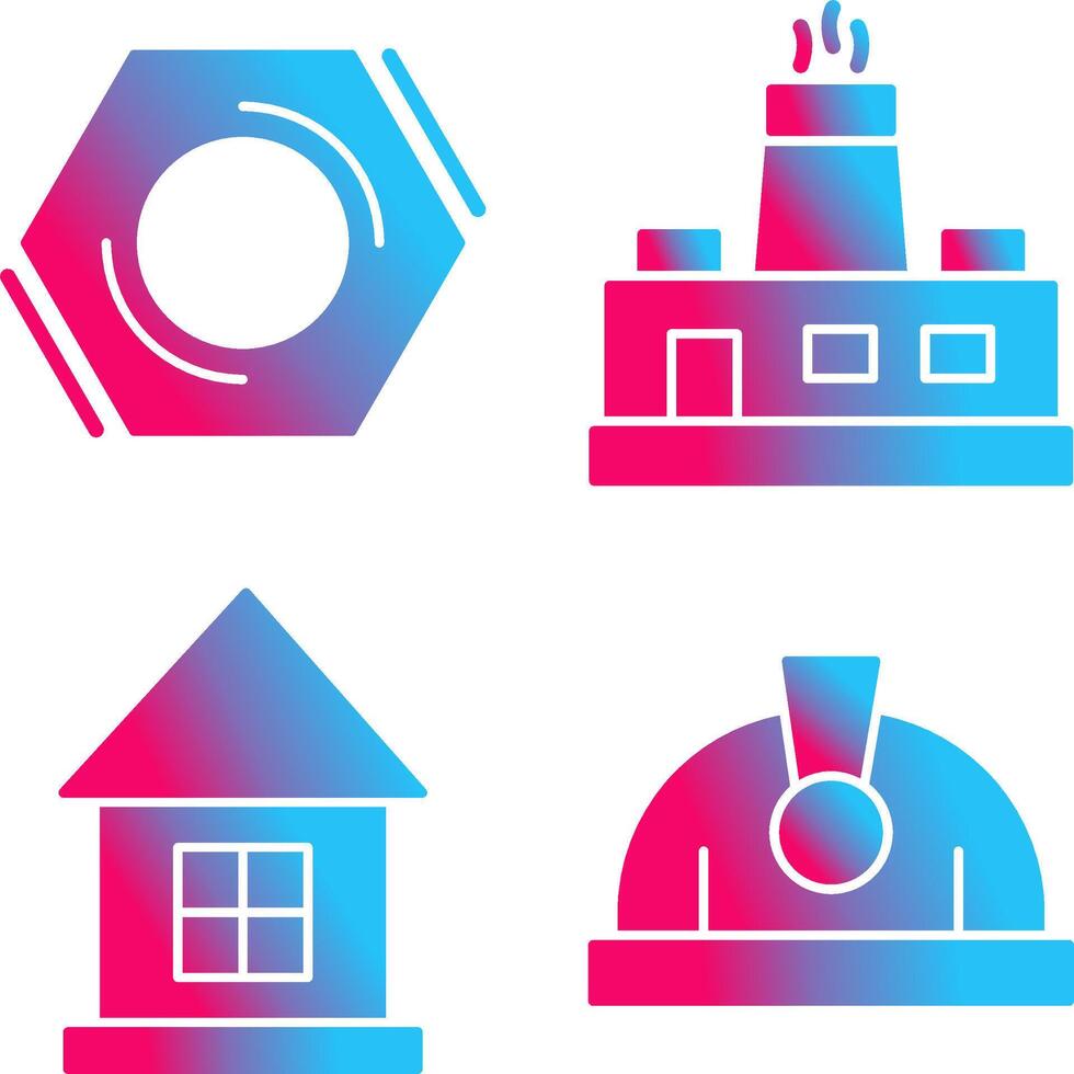 Factory and Nut,food Icon vector