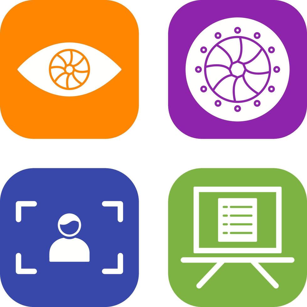 eye and optical diaphram Icon vector