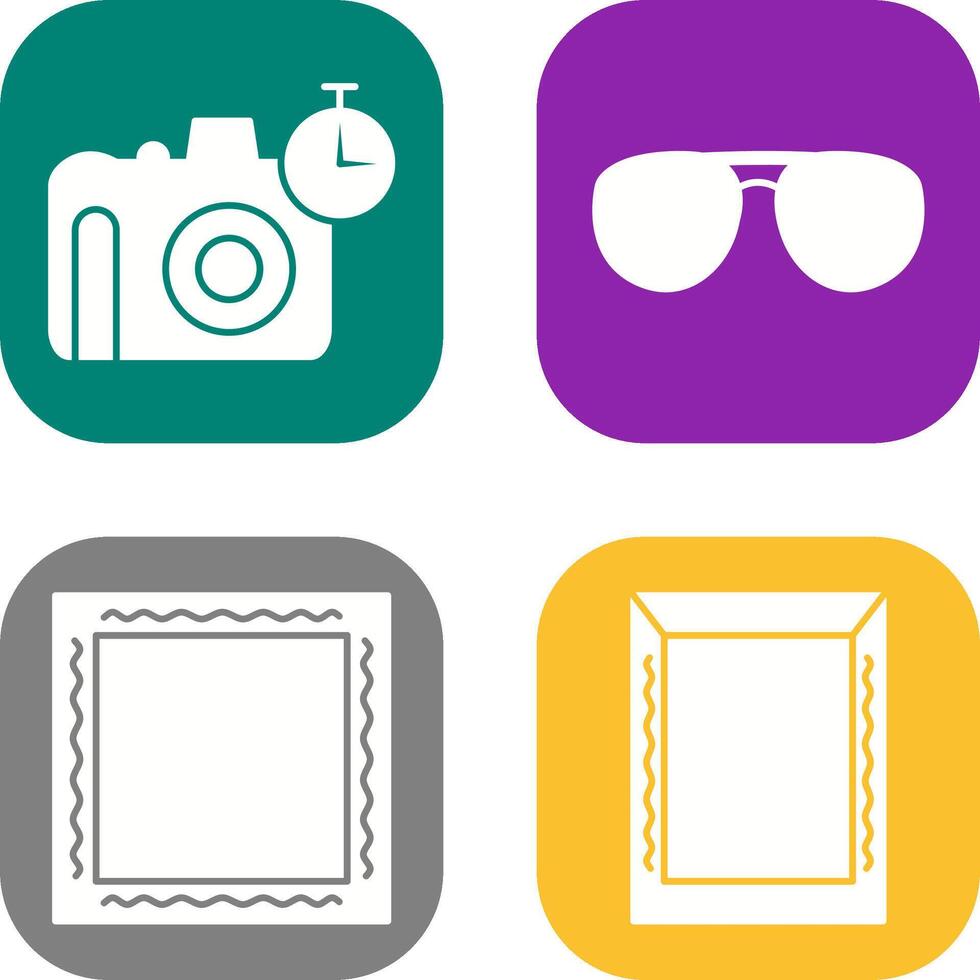 glasses and timer on camera Icon vector