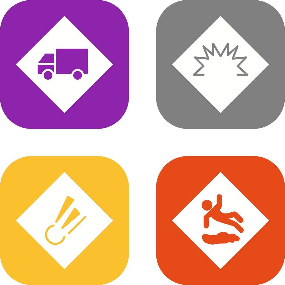 dangerous vehicle and danger of welding Icon vector