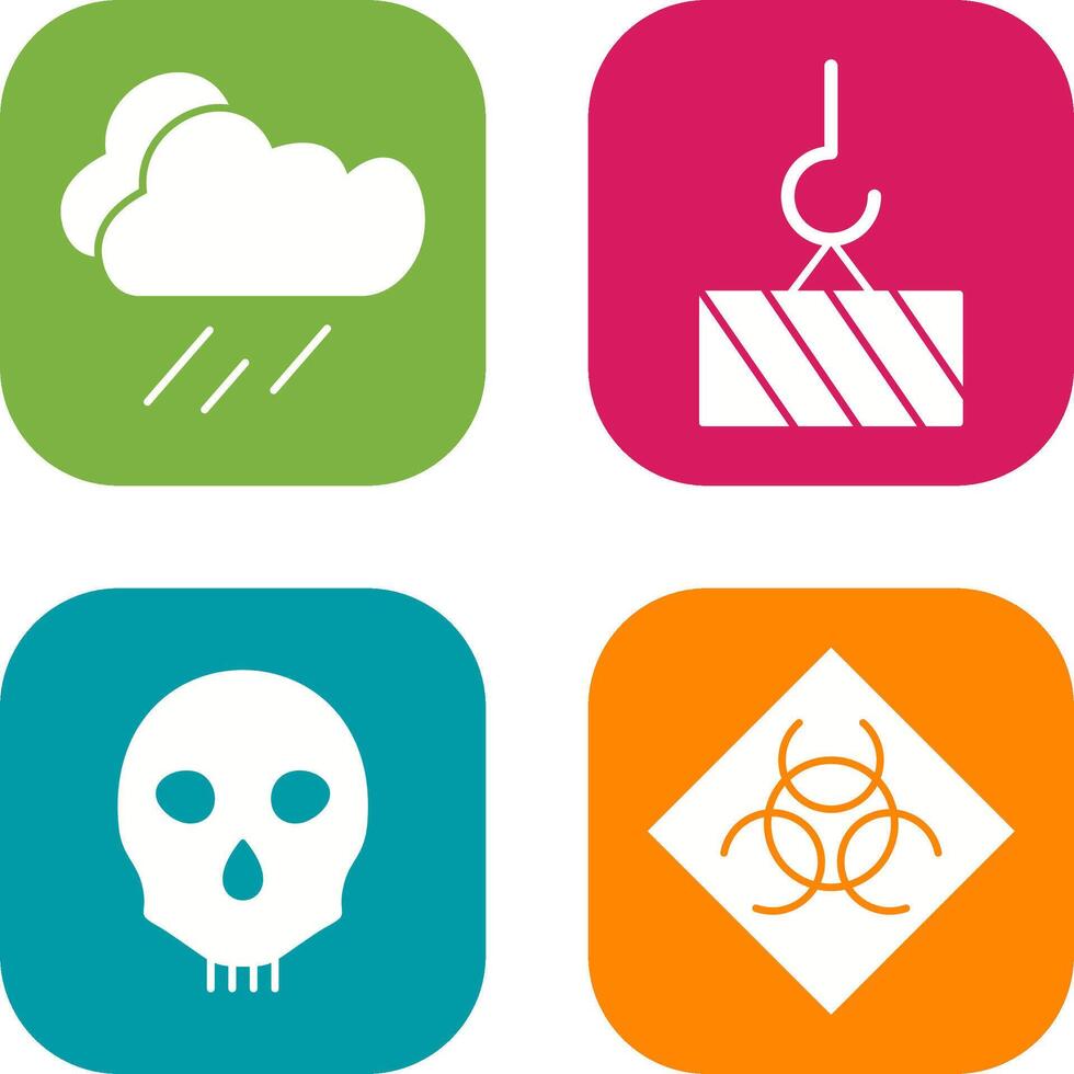 rain and heavy machinery Icon vector