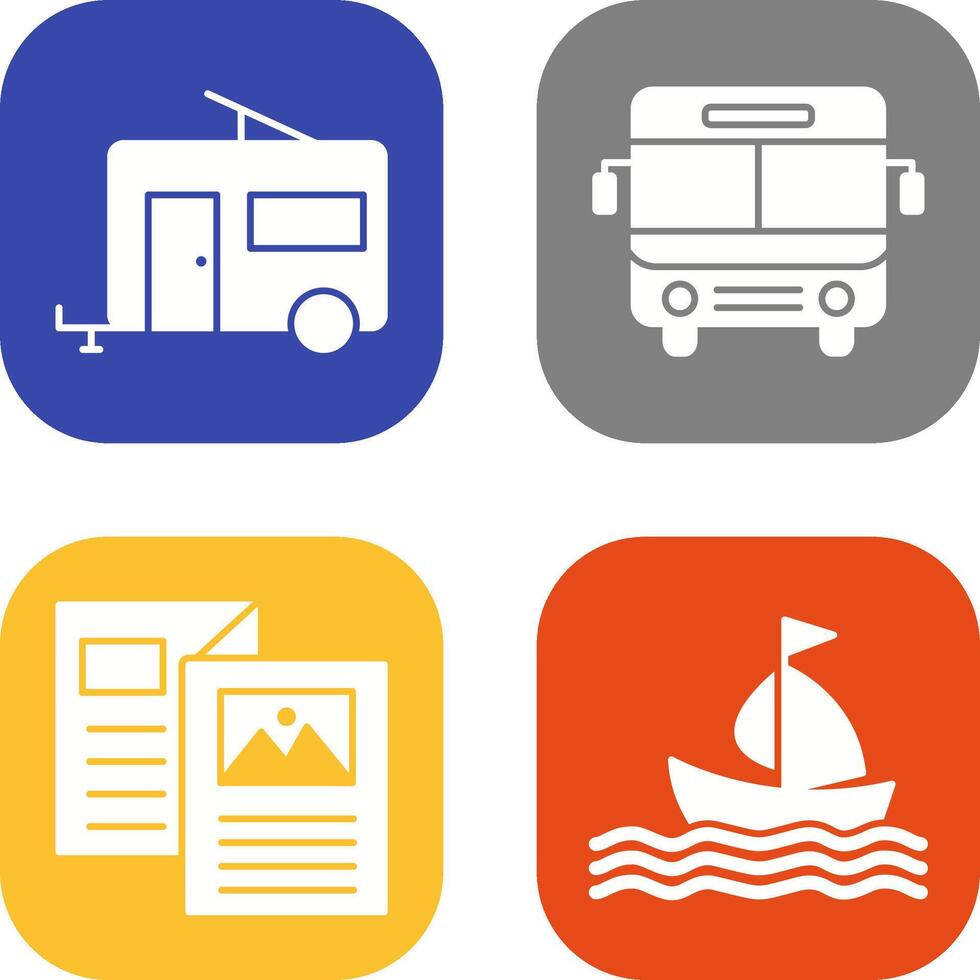 Bus and trailer Icon vector