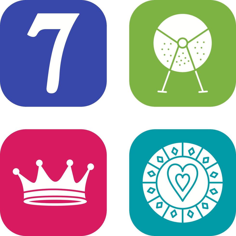 number sevens and lottery machine Icon vector