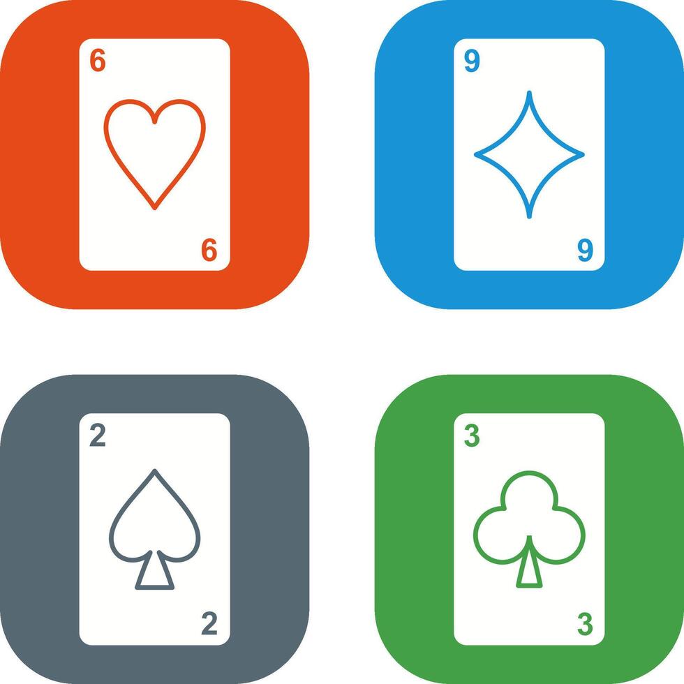 heart cards and diamonds card Icon vector