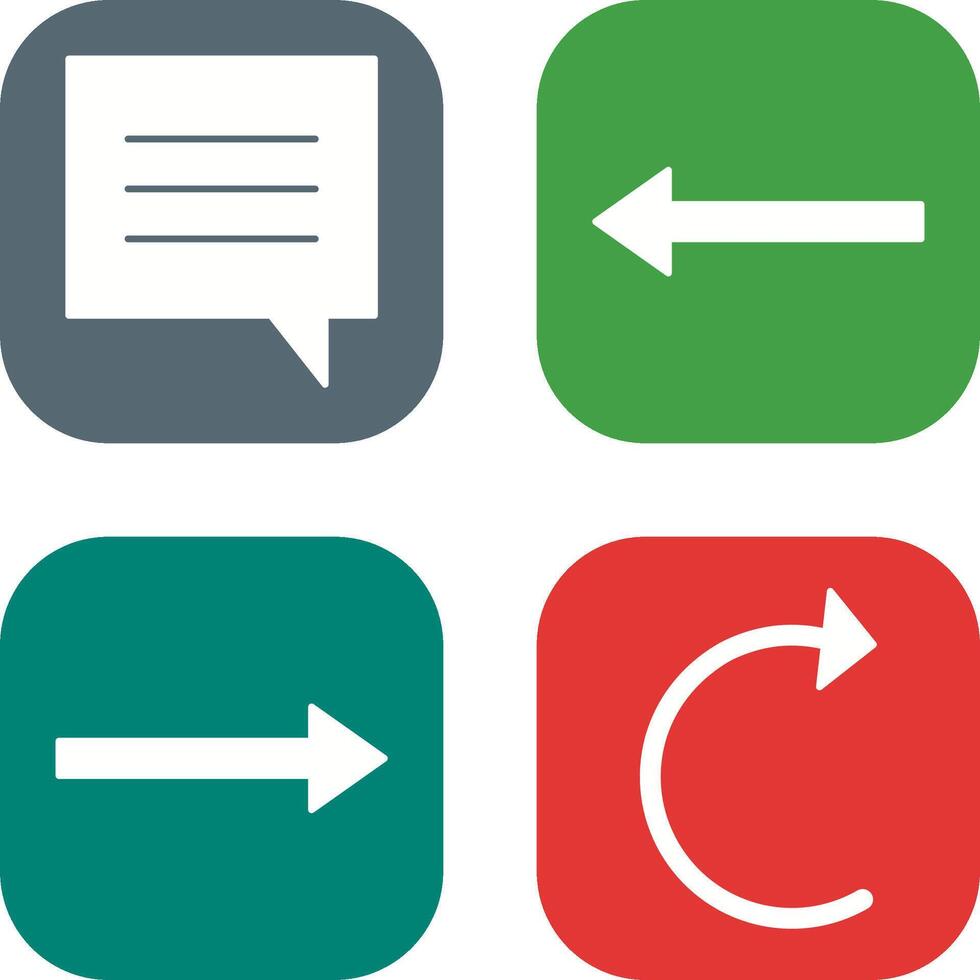 single chat bubble and left arrow Icon vector