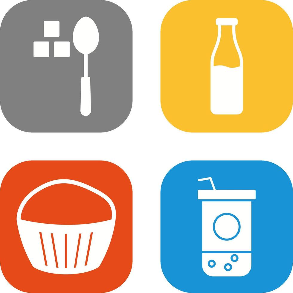 sugar and Milk bottle Icon vector