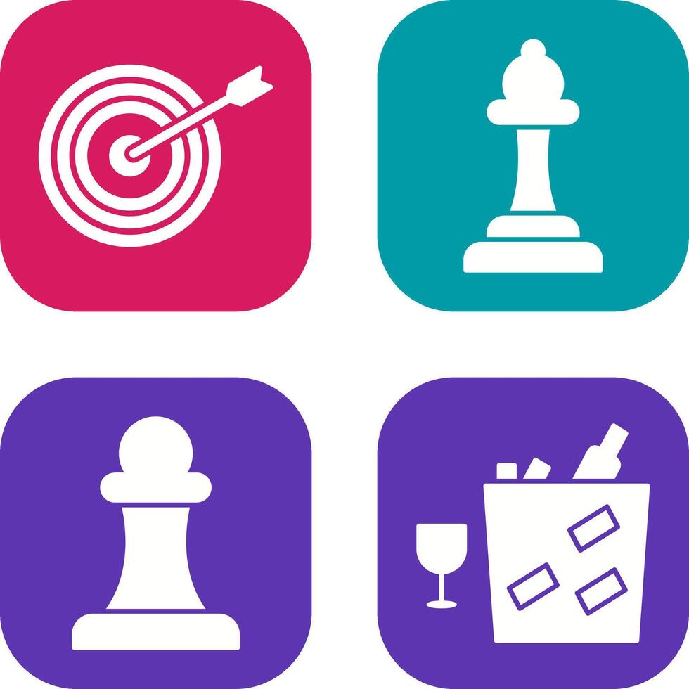 Dartboard and Bishop Icon vector