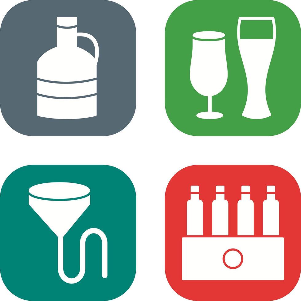 moon shine and beer glasses Icon vector