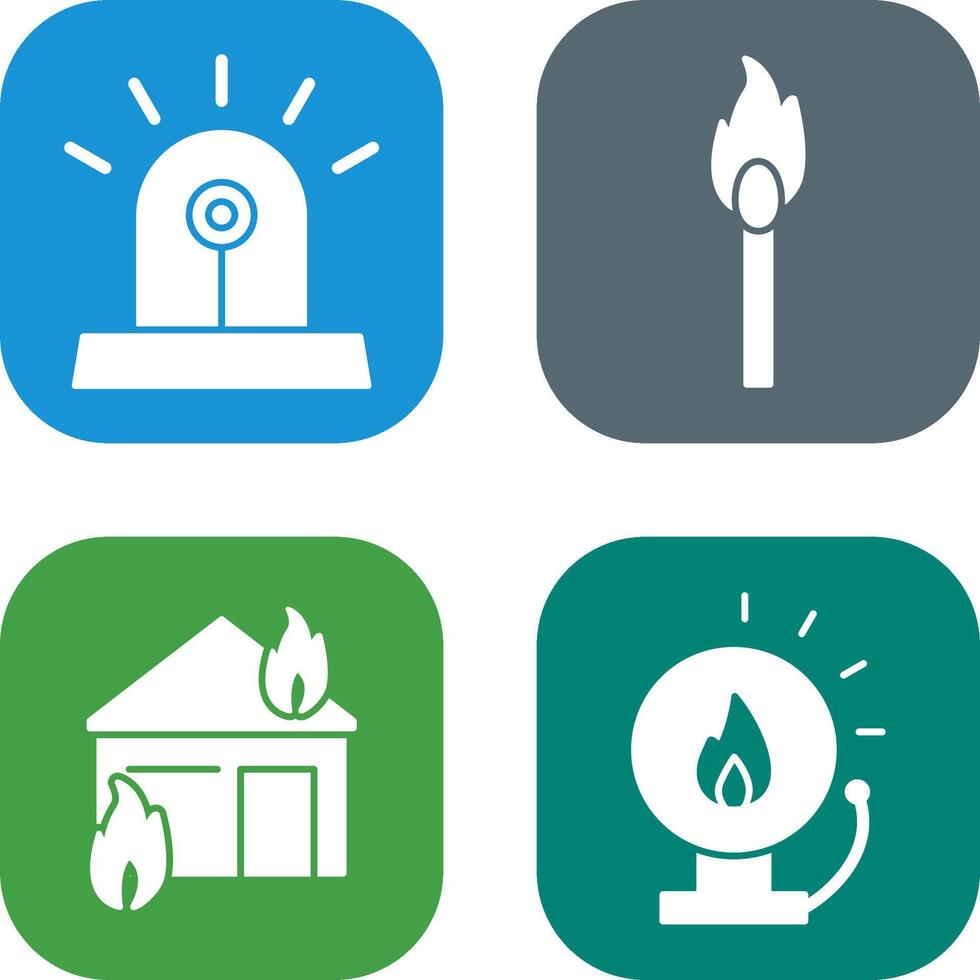 siren and lit matchstick Icon vector