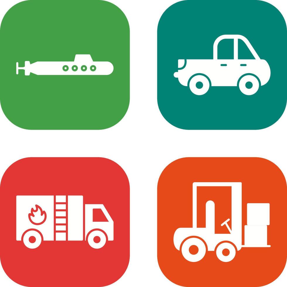 Submarine and Pickup Icon vector